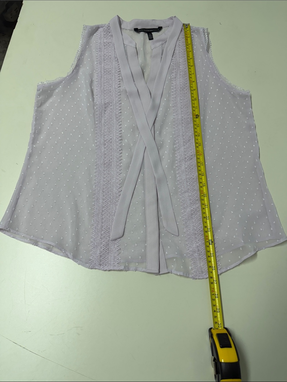 White House Black Market Sleeveless Tie-Neck Blouse With Camisole in Lilac - Picture 13 of 13